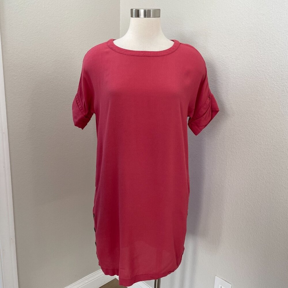 Madewell Womens Medium Tunic Dress Journal Side‎ Button Cuffed Sleeve